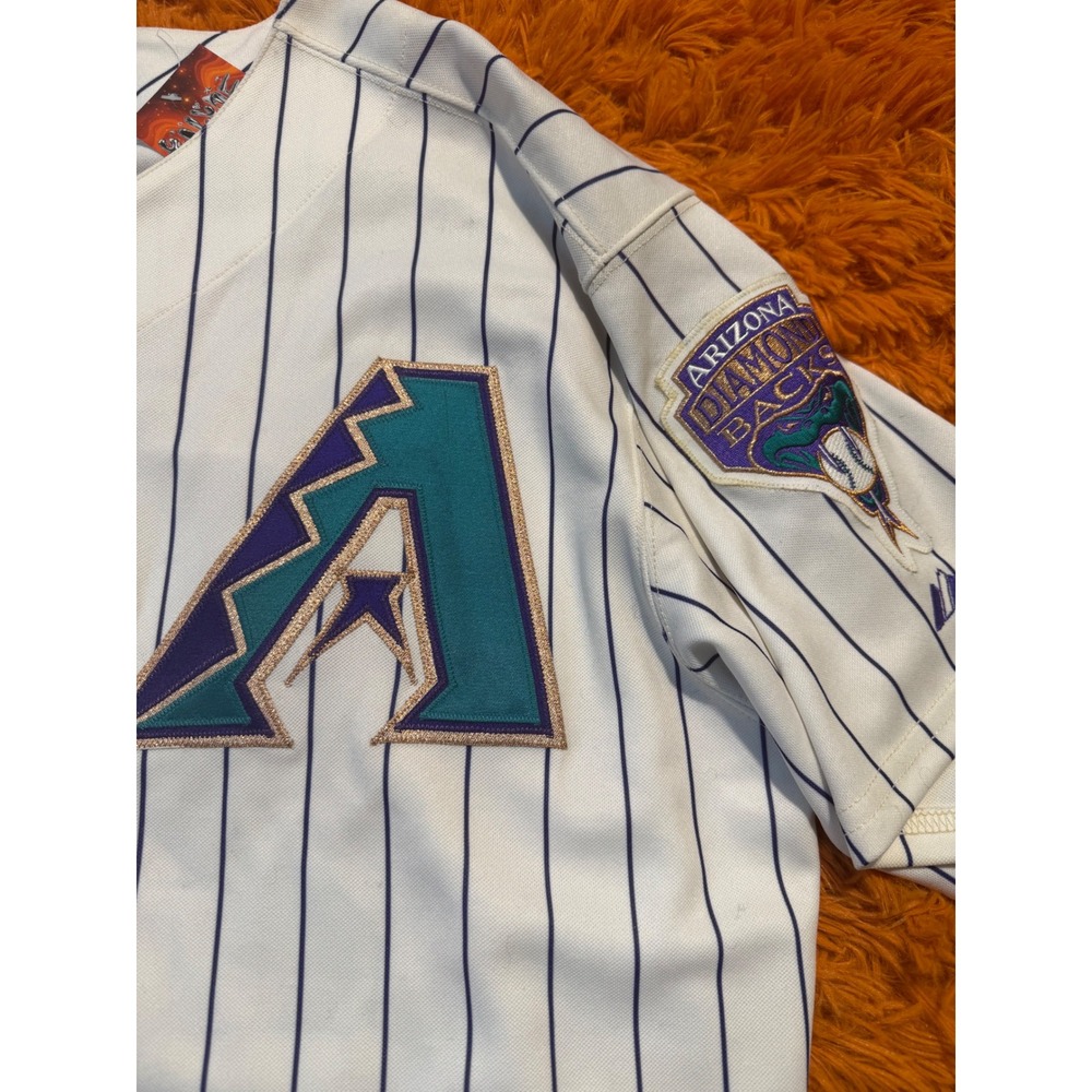 Majestic Arizona Diamondbacks Authentic Pinstripe Baseball Jersey Mens 48 White - Picture 2 of 6